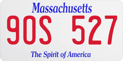 MA license plate 9OS527