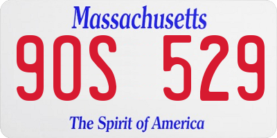MA license plate 9OS529