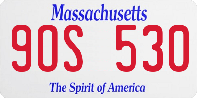 MA license plate 9OS530