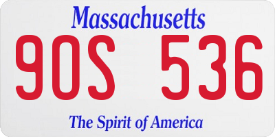 MA license plate 9OS536