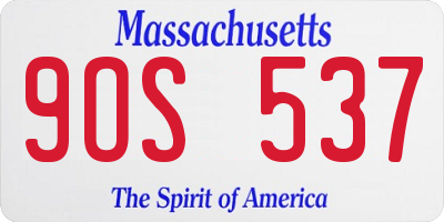 MA license plate 9OS537