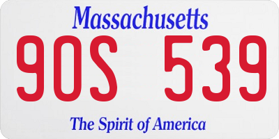 MA license plate 9OS539