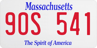 MA license plate 9OS541