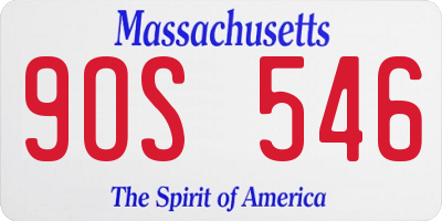 MA license plate 9OS546