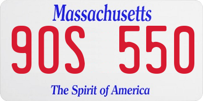 MA license plate 9OS550