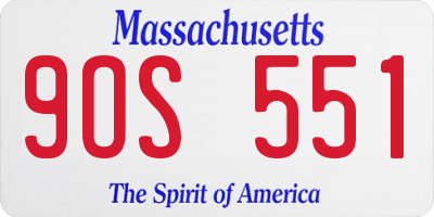 MA license plate 9OS551