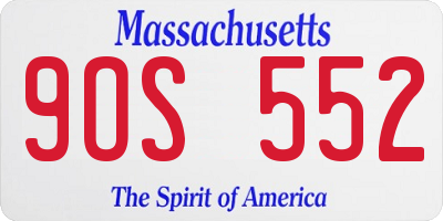 MA license plate 9OS552