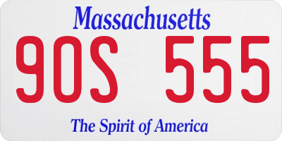 MA license plate 9OS555