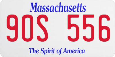 MA license plate 9OS556