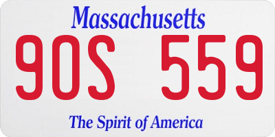 MA license plate 9OS559