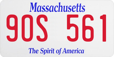 MA license plate 9OS561
