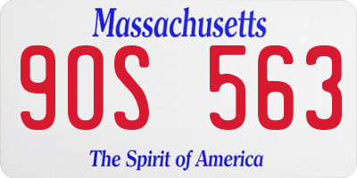 MA license plate 9OS563
