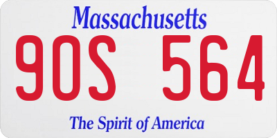 MA license plate 9OS564
