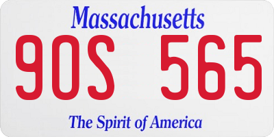 MA license plate 9OS565