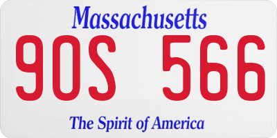 MA license plate 9OS566