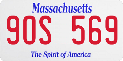 MA license plate 9OS569