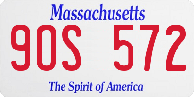 MA license plate 9OS572