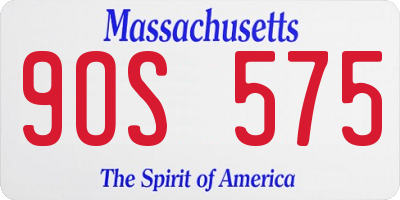MA license plate 9OS575