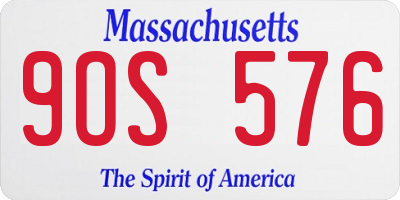 MA license plate 9OS576