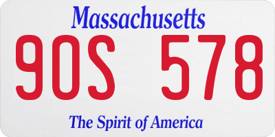 MA license plate 9OS578