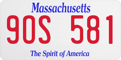 MA license plate 9OS581