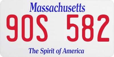MA license plate 9OS582