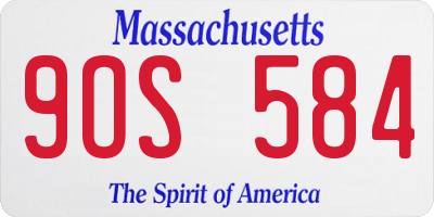 MA license plate 9OS584