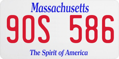 MA license plate 9OS586