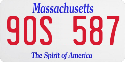 MA license plate 9OS587