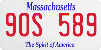 MA license plate 9OS589