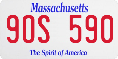MA license plate 9OS590