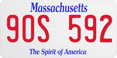 MA license plate 9OS592