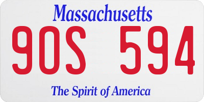MA license plate 9OS594