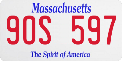 MA license plate 9OS597