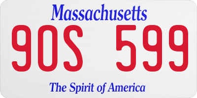 MA license plate 9OS599