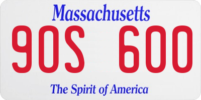 MA license plate 9OS600