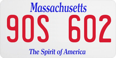 MA license plate 9OS602