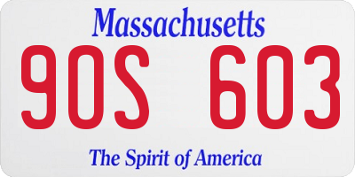 MA license plate 9OS603