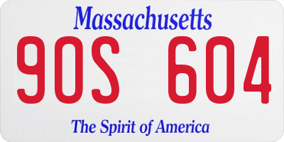 MA license plate 9OS604