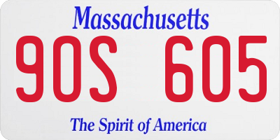 MA license plate 9OS605