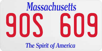 MA license plate 9OS609