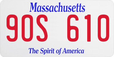 MA license plate 9OS610