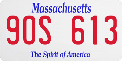MA license plate 9OS613