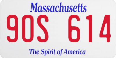 MA license plate 9OS614