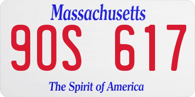 MA license plate 9OS617