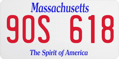 MA license plate 9OS618