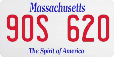 MA license plate 9OS620