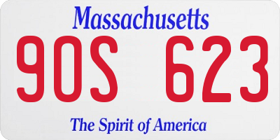 MA license plate 9OS623