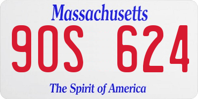 MA license plate 9OS624