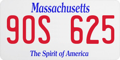 MA license plate 9OS625